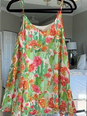 Show Me Your Mumu Bright Floral Cactus Print Mini Dress- Sz- S